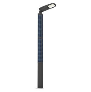 integrated solar pole light with vertical pv module